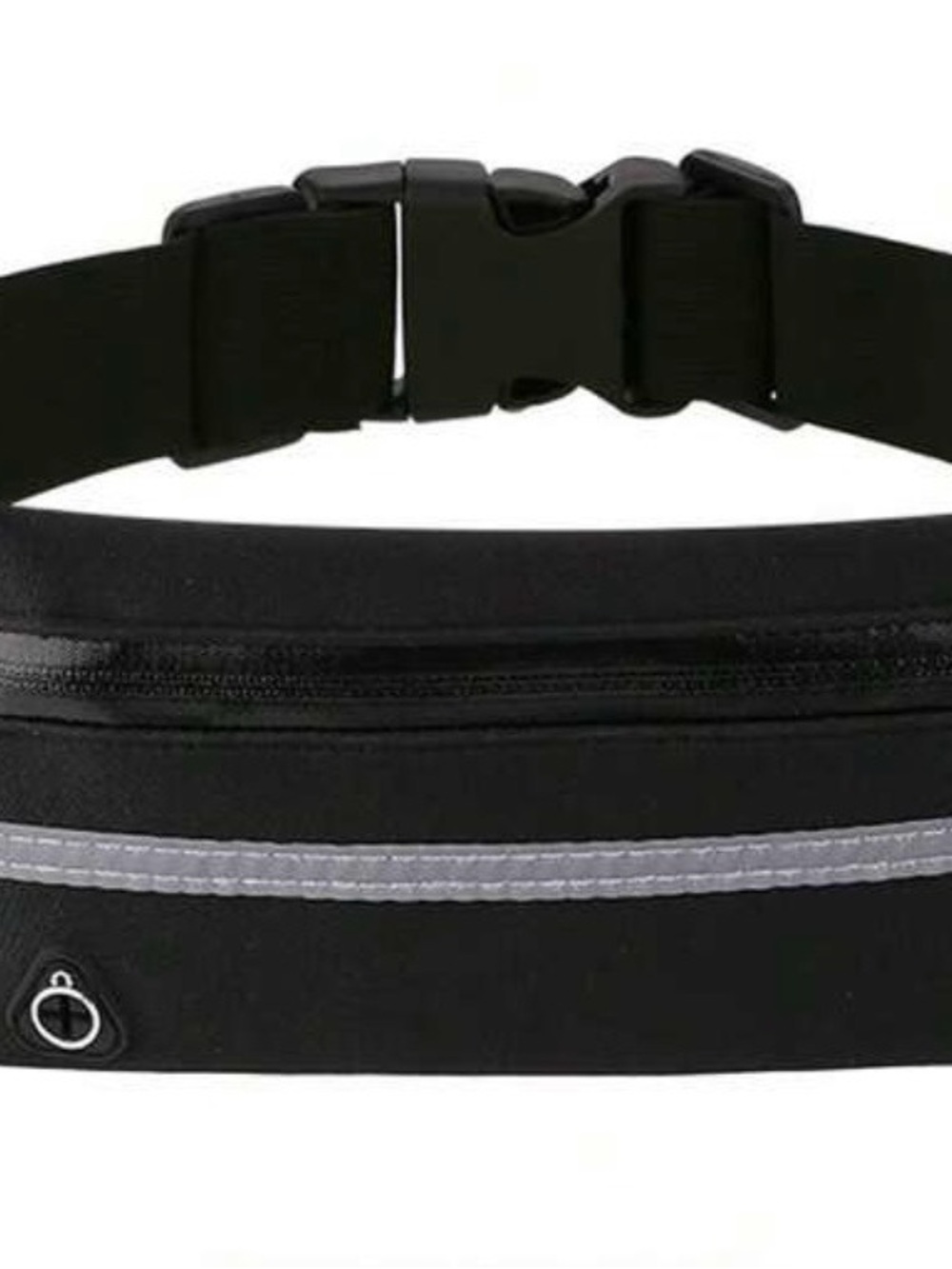 Reflective Black Running Belt with Zipper